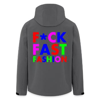 Fuck fast fashion - Recycelte Männer Softshell-Jacke von Stanley/Stella - Anthrazit - Hinten - AI Model Male 185 light (185cm)
