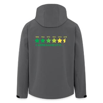 Campeão do mundo Brasil carregamento... - Recycelte Männer Softshell-Jacke von Stanley/Stella - Anthrazit - Hinten - AI Model Male 185 light (185cm)