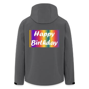ALLES GUTE ZUM GEBURTSTAG!. ALLES GUTE ZUM GEBURTSTAG!. JAHRESTAG. - Recycelte Männer Softshell-Jacke von Stanley/Stella - Anthrazit - Hinten - AI Model Male 185 light (185cm)