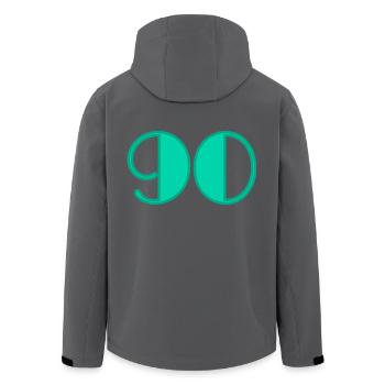 JAHRESTAG. ALLES GUTE ZUM GEBURTSTAG!. ALLES GUTE ZUM GEBURTSTAG!. - Recycelte Männer Softshell-Jacke von Stanley/Stella - Anthrazit - Hinten - AI Model Male 185 light (185cm)