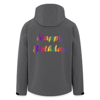 ALLES GUTE ZUM GEBURTSTAG!. ALLES GUTE ZUM GEBURTSTAG!. JAHRESTAG. - Recycelte Männer Softshell-Jacke von Stanley/Stella - Anthrazit - Hinten - AI Model Male 185 light (185cm)