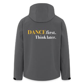 DANCE first. Think later. - Recycelte Männer Softshell-Jacke von Stanley/Stella - Anthrazit - Hinten - AI Model Male 185 light (185cm)