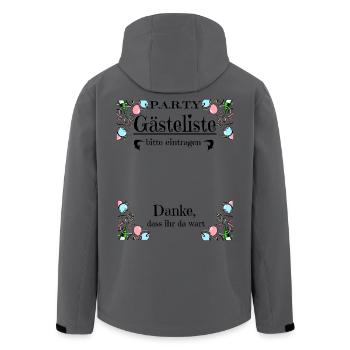 Party Gästeliste - Recycelte Männer Softshell-Jacke von Stanley/Stella - Anthrazit - Hinten - AI Model Male 185 light (185cm)
