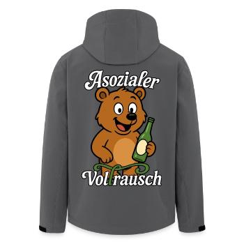 ASOZIALER VOLLRAUSCH - Recycelte Männer Softshell-Jacke von Stanley/Stella - Anthrazit - Hinten - AI Model Male 185 light (185cm)