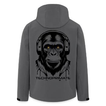 Techno Primate Kopfhörer Ape Art #1 Schwarz - Recycelte Männer Softshell-Jacke von Stanley/Stella - Anthrazit - Hinten - AI Model Male 185 light (185cm)