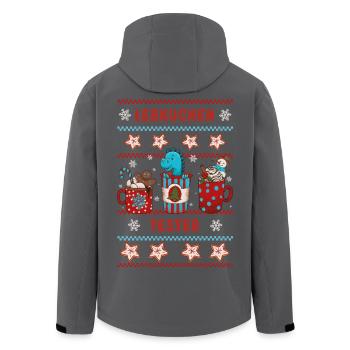 Christmas Gingerbread Tester with Dino Dinosaur - Men’s Recycled Softshell Jacket by Stanley/Stella - anthracite - Back - AI Model Male 185 light (185cm)