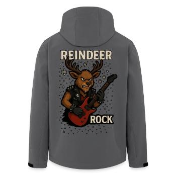 Rentier Rockgitarre Punk Weihnachtsdesign - Recycelte Männer Softshell-Jacke von Stanley/Stella - Anthrazit - Hinten - AI Model Male 185 light (185cm)