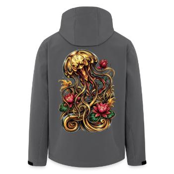 Jellyfish Tattoo Aesthetic Graphic - Men’s Recycled Softshell Jacket by Stanley/Stella - anthracite - Back - AI Model Male 185 light (185cm)