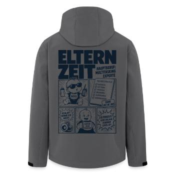 Elternzeit Multitasking Experte - Recycelte Männer Softshell-Jacke von Stanley/Stella - Anthrazit - Hinten - AI Model Male 185 light (185cm)