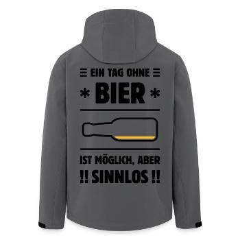 Ein Tag Ohne Bier Ist Möglich, Aber Sinnlos! POS2C - Recycelte Männer Softshell-Jacke von Stanley/Stella - Anthrazit - Hinten - AI Model Male 185 light (185cm)