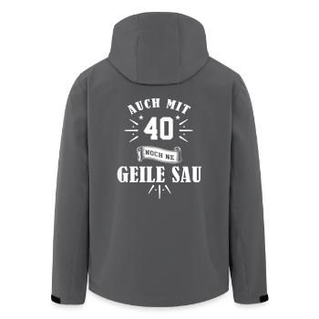 Auch mit 40 noch ne Geile Sau - Recycelte Männer Softshell-Jacke von Stanley/Stella - Anthrazit - Hinten - AI Model Male 185 light (185cm)