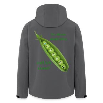Erbsen isst man nicht - Recycelte Männer Softshell-Jacke von Stanley/Stella - Anthrazit - Hinten - AI Model Male 185 light (185cm)