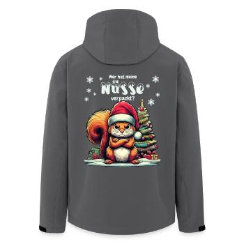 Niedliches Eichhörnchen sucht Nüsse Weihnachtsbaum - Recycelte Männer Softshell-Jacke von Stanley/Stella - Anthrazit - Hinten - AI Model Male 185 light (185cm)