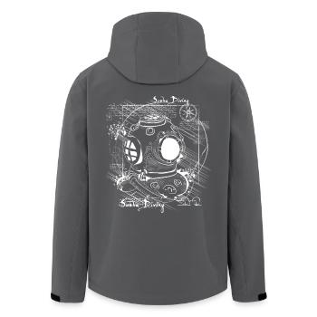 Taucherhelm Skizze Tauchen Retro Da Vinci - Recycelte Männer Softshell-Jacke von Stanley/Stella - Anthrazit - Hinten - AI Model Male 185 light (185cm)