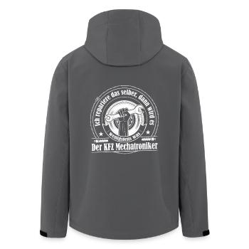KFZ Mechatroniker - Recycelte Männer Softshell-Jacke von Stanley/Stella - Anthrazit - Hinten - AI Model Male 185 light (185cm)