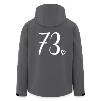 Süße Nummer 73, 73 Jahre alt, 73. Geburtstag Geschenk - Recycelte Männer Softshell-Jacke von Stanley/Stella - Anthrazit - Hinten - AI Model Male 185 light (185cm)