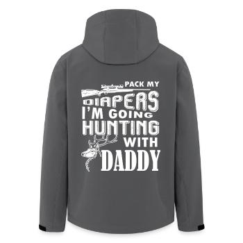 Jagd Ich gehe mit Papa auf die Jagd - Recycelte Männer Softshell-Jacke von Stanley/Stella - Anthrazit - Hinten - AI Model Male 185 light (185cm)