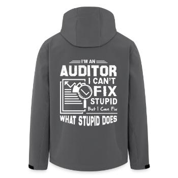 Auditor kann Dummheit nicht beheben - Recycelte Männer Softshell-Jacke von Stanley/Stella - Anthrazit - Hinten - AI Model Male 185 light (185cm)