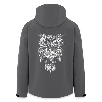 Eule Eule Blumenmuster - Recycelte Männer Softshell-Jacke von Stanley/Stella - Anthrazit - Hinten - AI Model Male 185 light (185cm)
