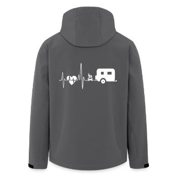 Camping Camping Herzschlag - Recycelte Männer Softshell-Jacke von Stanley/Stella - Anthrazit - Hinten - AI Model Male 185 light (185cm)