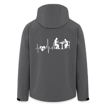 Schach Schach Herzschlag - Recycelte Männer Softshell-Jacke von Stanley/Stella - Anthrazit - Hinten - AI Model Male 185 light (185cm)