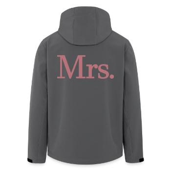 Mrs. Matching Paar Verlobung Hochzeit Flitterwochen - Recycelte Männer Softshell-Jacke von Stanley/Stella - Anthrazit - Hinten - AI Model Male 185 light (185cm)
