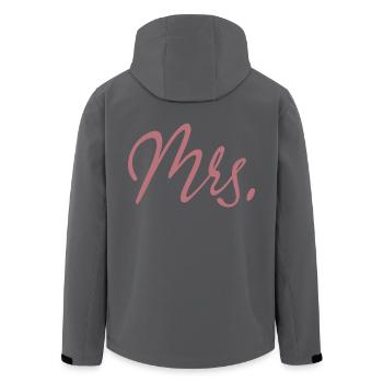Mrs. Matching Paar Verlobung Hochzeit Flitterwochen - Recycelte Männer Softshell-Jacke von Stanley/Stella - Anthrazit - Hinten - AI Model Male 185 light (185cm)