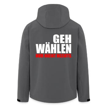 Geh wählen - Recycelte Männer Softshell-Jacke von Stanley/Stella - Anthrazit - Hinten - AI Model Male 185 light (185cm)
