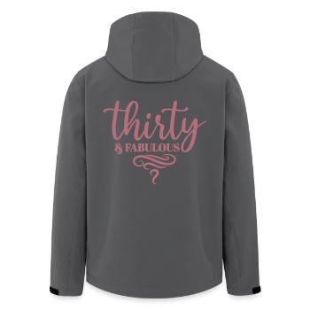 Thirty & Fabulous - Geschenk zum 30. Geburtstag für Frauen - Recycelte Männer Softshell-Jacke von Stanley/Stella - Anthrazit - Hinten - AI Model Male 185 light (185cm)