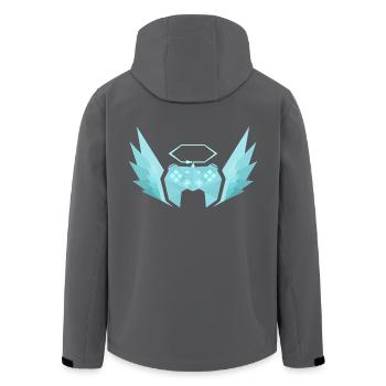 Controller mit Fügeln (Pastell-Türkis) - Recycelte Männer Softshell-Jacke von Stanley/Stella - Anthrazit - Hinten - AI Model Male 185 light (185cm)