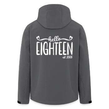 18. Geburtstag Frauen Hallo Achtzehn Est. 2005 - Recycelte Männer Softshell-Jacke von Stanley/Stella - Anthrazit - Hinten - AI Model Male 185 light (185cm)