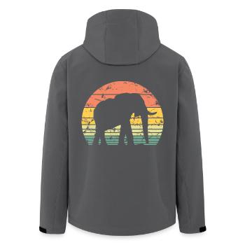 Elefant Retro Silhouette Tierwelt Elefantenliebhaber - Recycelte Männer Softshell-Jacke von Stanley/Stella - Anthrazit - Hinten - AI Model Male 185 light (185cm)