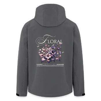 Florales Blumendesign elegant - Recycelte Männer Softshell-Jacke von Stanley/Stella - Anthrazit - Hinten - AI Model Male 185 light (185cm)