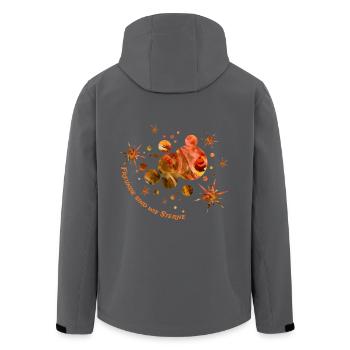 Serie Freunde sind wie Sterne - Recycelte Männer Softshell-Jacke von Stanley/Stella - Anthrazit - Hinten - AI Model Male 185 light (185cm)