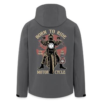 MOTORCYCLE RIDER - Motorrad Caferacer Geschenk - Recycelte Männer Softshell-Jacke von Stanley/Stella - Anthrazit - Hinten - AI Model Male 185 light (185cm)