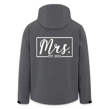 Frau Est. 2023 Verlobung Brautdusche Hochzeit - Recycelte Männer Softshell-Jacke von Stanley/Stella - Anthrazit - Hinten - AI Model Male 185 light (185cm)