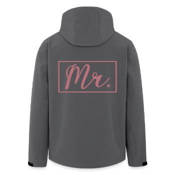 Mr. Matching Couple Verlobung Hochzeit Flitterwochen - Recycelte Männer Softshell-Jacke von Stanley/Stella - Anthrazit - Hinten - AI Model Male 185 light (185cm)