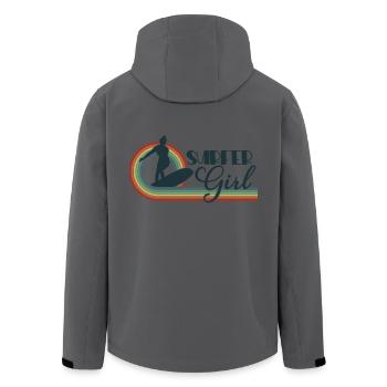 Retro Surfer Girl Surfboarder Surfen Surfen Surfen - Recycelte Männer Softshell-Jacke von Stanley/Stella - Anthrazit - Hinten - AI Model Male 185 light (185cm)