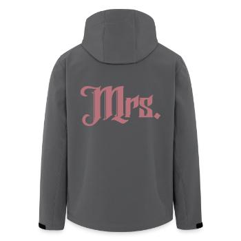 Mrs. Matching Paar Verlobung Hochzeit Flitterwochen - Recycelte Männer Softshell-Jacke von Stanley/Stella - Anthrazit - Hinten - AI Model Male 185 light (185cm)
