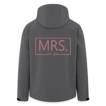 Frau Est. 2023 Verlobung Brautdusche Hochzeit - Recycelte Männer Softshell-Jacke von Stanley/Stella - Anthrazit - Hinten - AI Model Male 185 light (185cm)