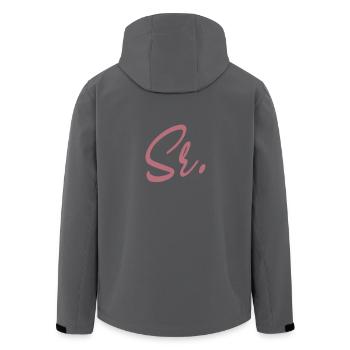 Sr. Verlobungsgeschenk Bräutigam wird Hochzeitsfeier - Recycelte Männer Softshell-Jacke von Stanley/Stella - Anthrazit - Hinten - AI Model Male 185 light (185cm)