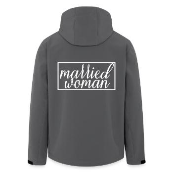 Verheiratete Frau für Brautdusche Hochzeit Flitterwochen - Recycelte Männer Softshell-Jacke von Stanley/Stella - Anthrazit - Hinten - AI Model Male 185 light (185cm)