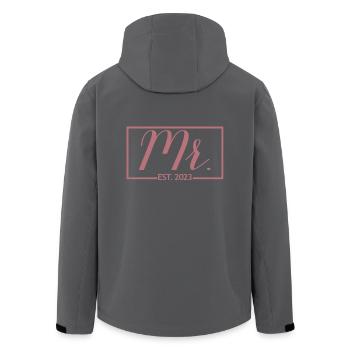 Mr. Est. 2023 Verlobung für die Hochzeitsfeier des Bräutigams - Recycelte Männer Softshell-Jacke von Stanley/Stella - Anthrazit - Hinten - AI Model Male 185 light (185cm)