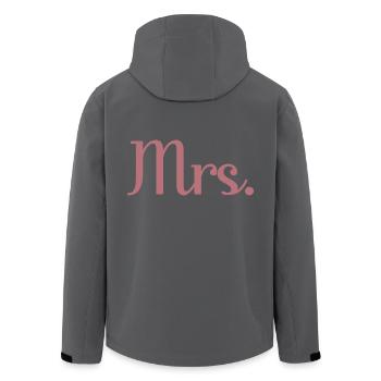 Mrs. Matching Paar Verlobung Hochzeit Flitterwochen - Recycelte Männer Softshell-Jacke von Stanley/Stella - Anthrazit - Hinten - AI Model Male 185 light (185cm)