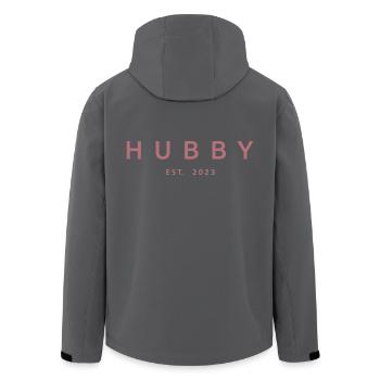 2023 Verlobung für die Hochzeit des Bräutigams - Recycelte Männer Softshell-Jacke von Stanley/Stella - Anthrazit - Hinten - AI Model Male 185 light (185cm)