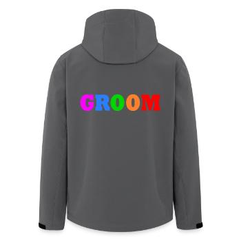 Groom - Recycelte Männer Softshell-Jacke von Stanley/Stella - Anthrazit - Hinten - AI Model Male 185 light (185cm)