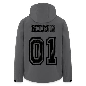 King Queen Partnerlook Love - Recycelte Männer Softshell-Jacke von Stanley/Stella - Anthrazit - Hinten - AI Model Male 185 light (185cm)