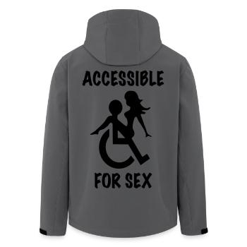 Cet utilisateur de fauteuil roulant est accessible pour le sexe * - Veste softshell homme en polyester recyclé Stanley/Stella - charbon - Dos - AI Model Male 185 light (185cm)