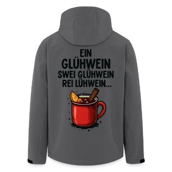 Un vin chaud, deux vins chauds – Noël drôle - Veste softshell homme en polyester recyclé Stanley/Stella - charbon - Dos - AI Model Male 185 light (185cm)