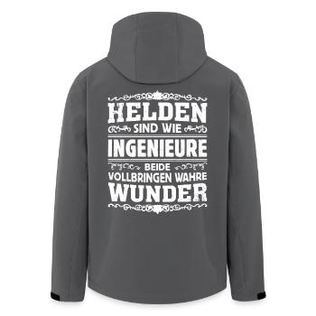 Ingenieure - Helden - Recycelte Männer Softshell-Jacke von Stanley/Stella - Anthrazit - Hinten - AI Model Male 185 light (185cm)
